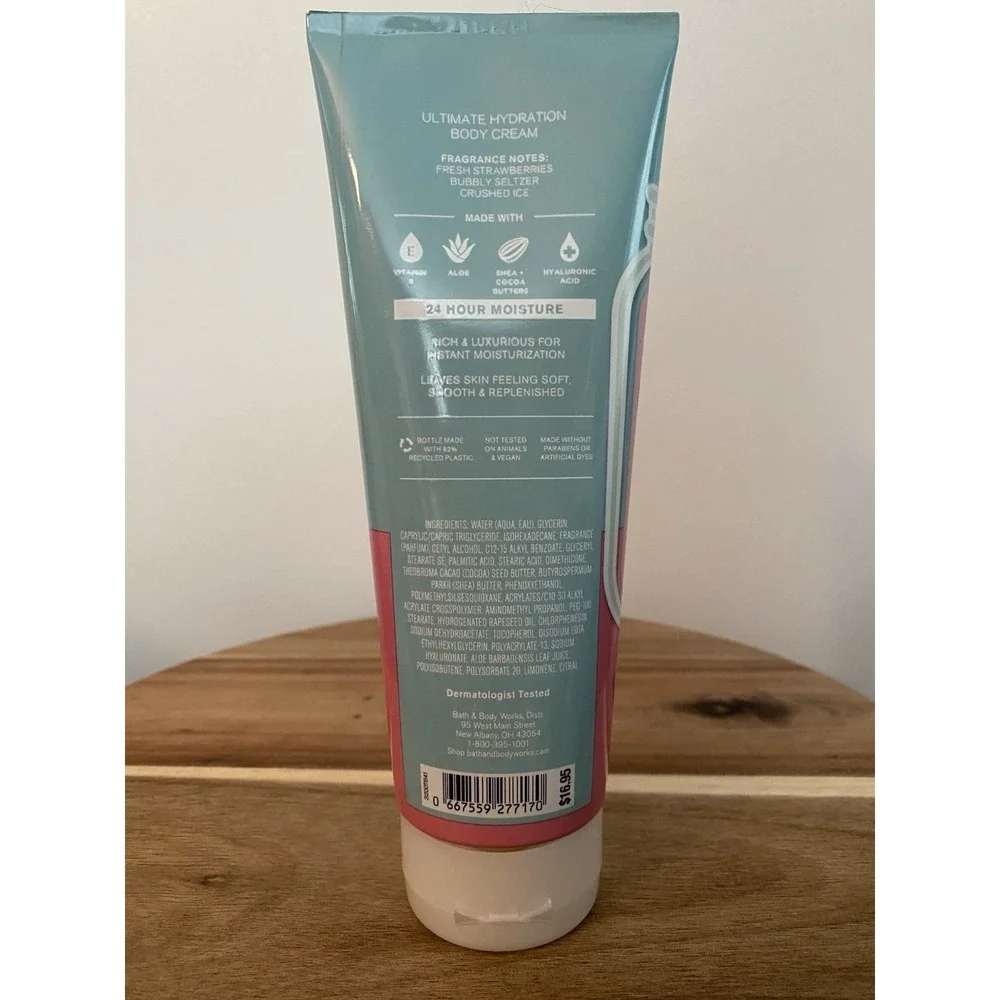 Bath & Body Works Strawberry Soda Body Cream 8 Fl Oz Full Size New